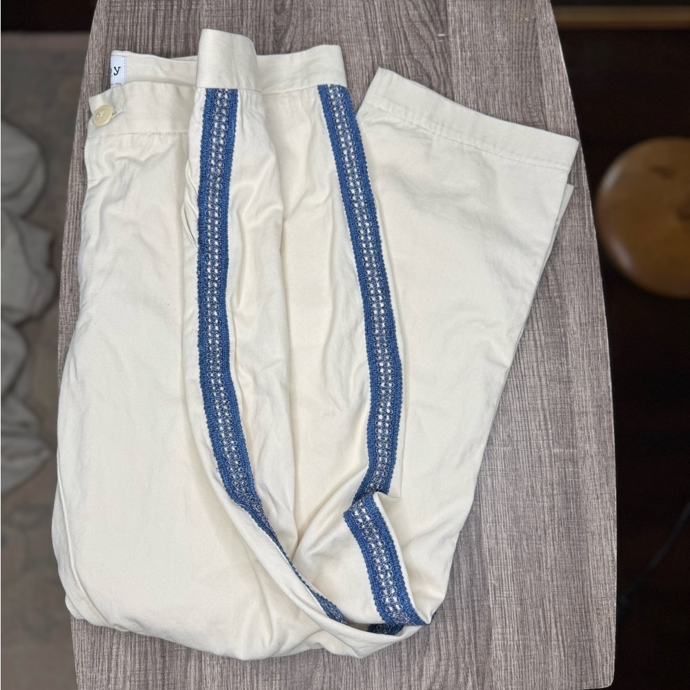 Esby Cream and Blue pants - Picture 2 of 6